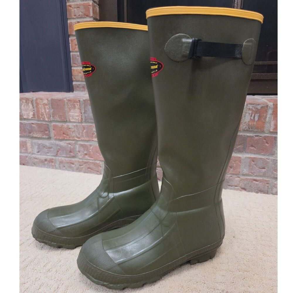 LaCrosse Burly Classic Rubber Boot Olive Green Mens Size 10 Hunting Scent Free